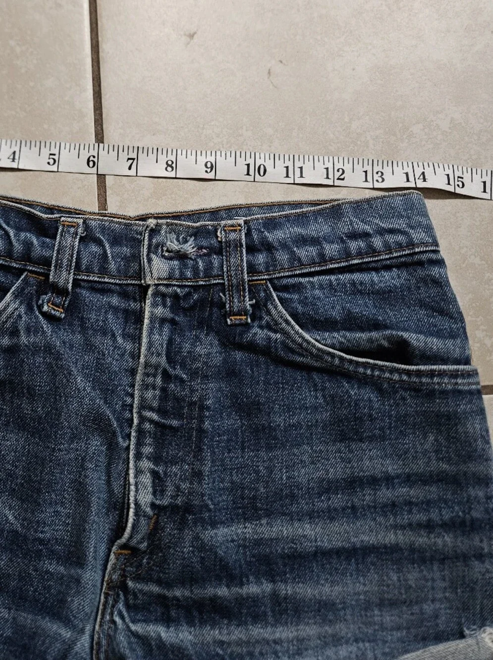 Levis Vintage Orange Tab Distressed Rear Shorts